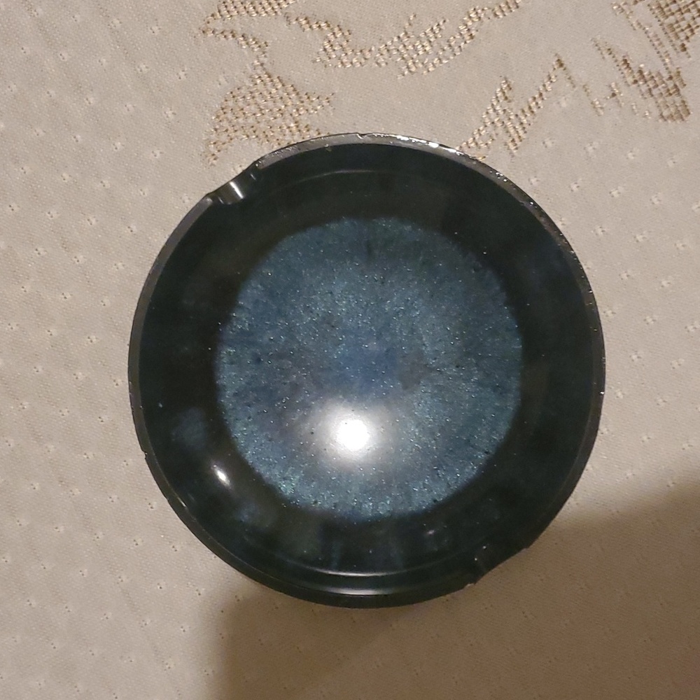Homemade epoxy resin ashtray black and blue